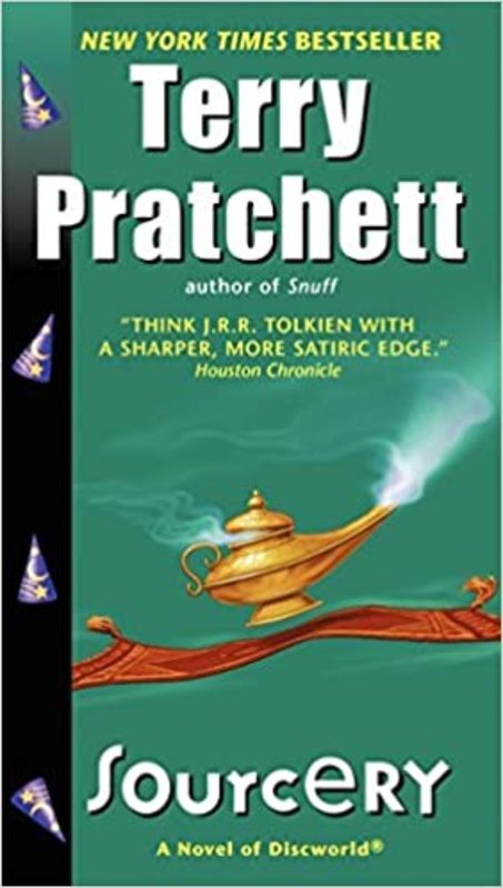 Book cover for "Sourcery" by Terry Pratchett