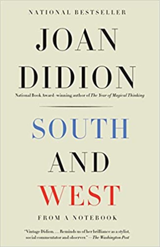 Book cover for "South and West" by Joan Didion