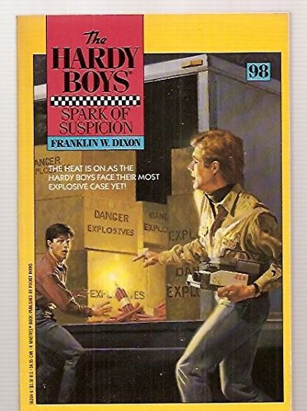 Book cover for "Spark of Suspicion" by Franklin W Dixon