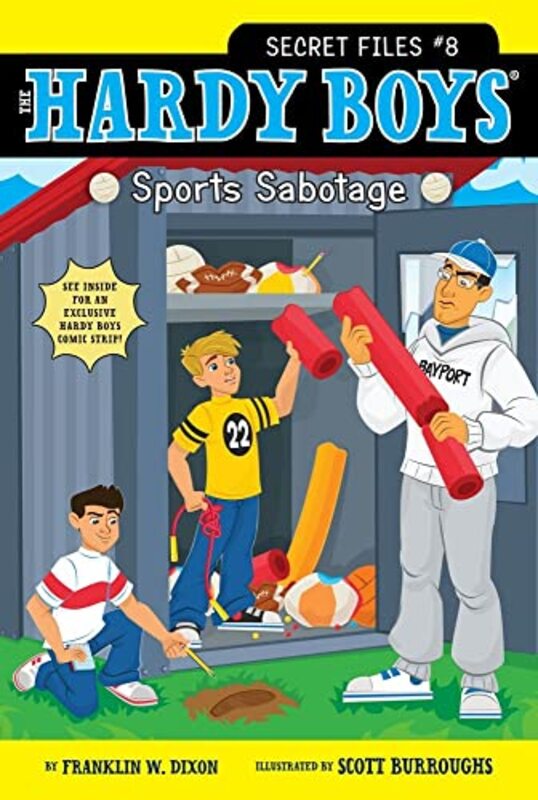 Book cover for "Sports Sabotage" by Franklin W Dixon