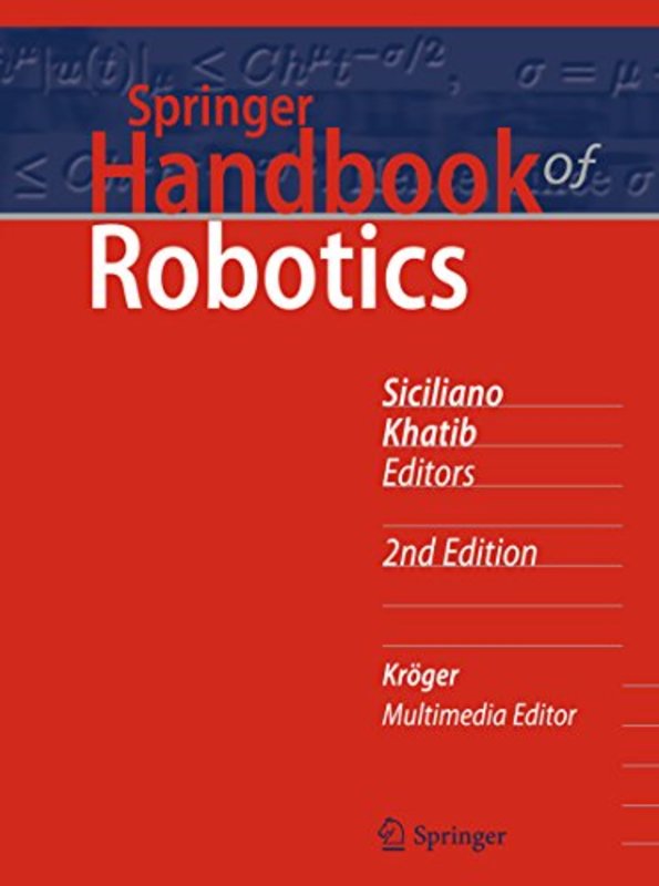 Book cover for "Springer Handbook of Robotics" by Bruno Siciliano