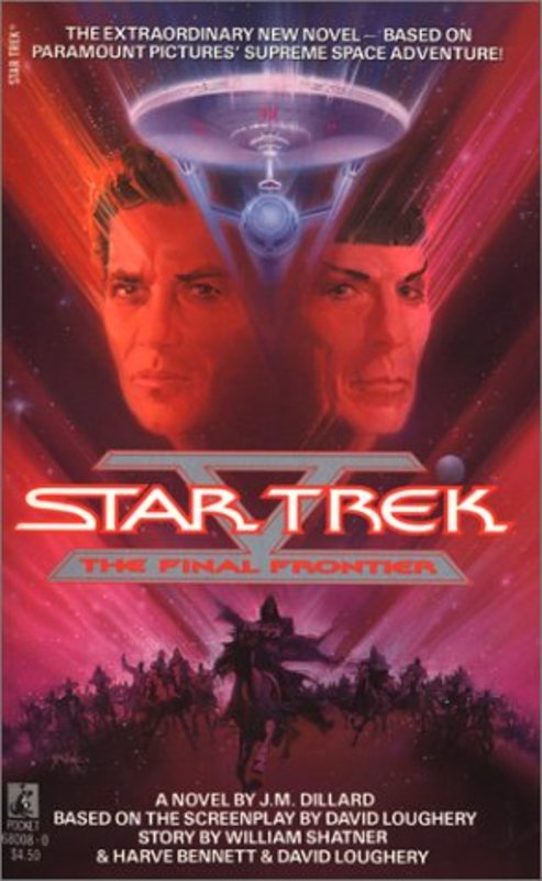 Book cover for "Star Trek V: The Final Frontier" by William Shatner