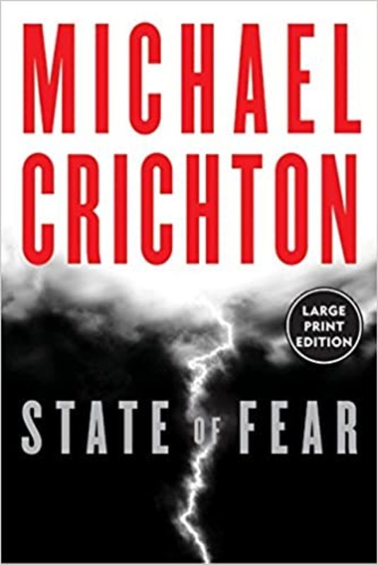 Book cover for "State of Fear" by Michael Crichton