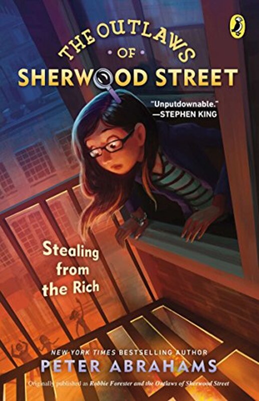 Book cover for "Stealing from the Rich / Robbie Forester and the Outlaws of Sherwood Street" by Peter Abrahams