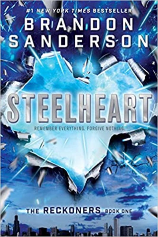 Book cover for "Steelheart" by Brandon Sanderson