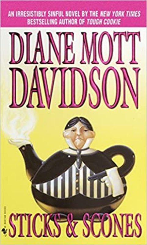 Book cover for "Sticks & Scones" by Diane Mott Davidson