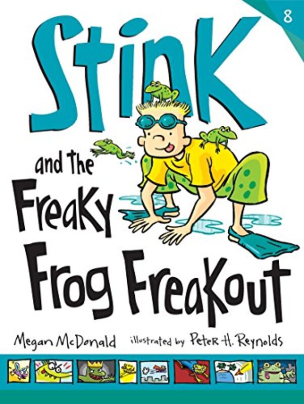 Book cover for "Stink and the Freaky Frog Freakout" by Megan McDonald