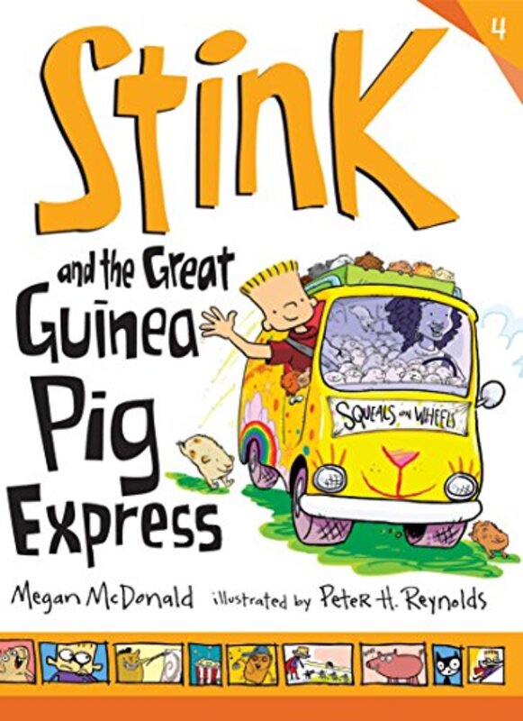 Book cover for "Stink and the Great Guinea Pig Express" by Megan McDonald