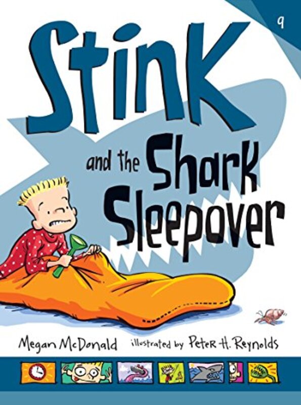 Book cover for "Stink and the Shark Sleepover" by Megan McDonald