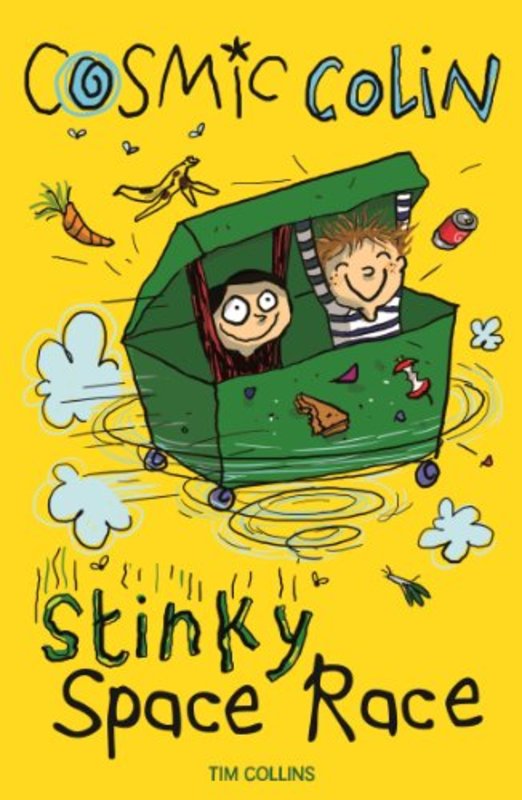 Book cover for "Stinky Space Race" by Tim Collins