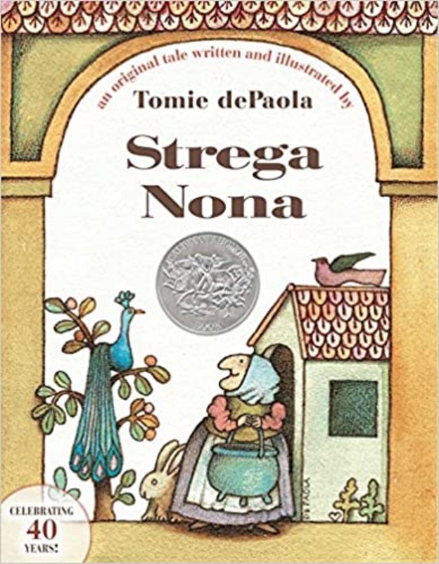 Book cover for "Strega Nona" by Tomie dePaola