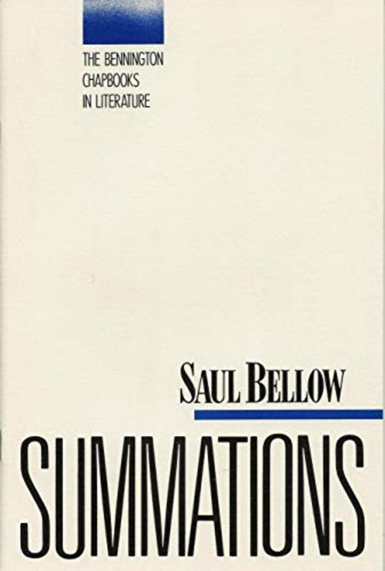 Book cover for "Summations" by Saul Bellow