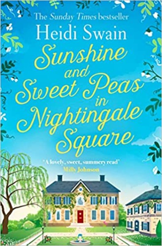 Book cover for "Sunshine and Sweet Peas in Nightingale Square" by Heidi Swain