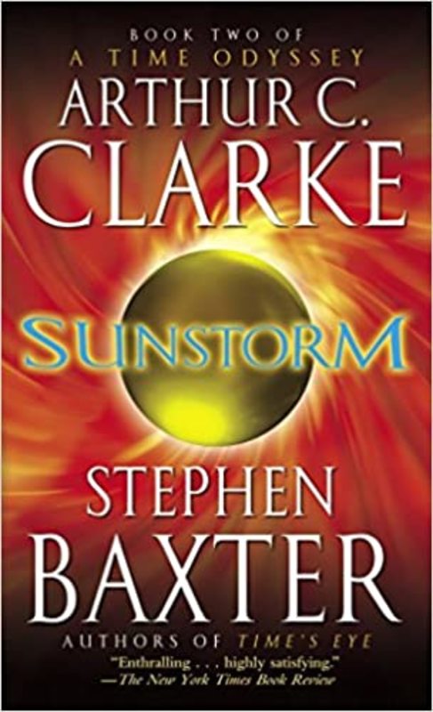 Book cover for "Sunstorm" by Arthur C. Clarke