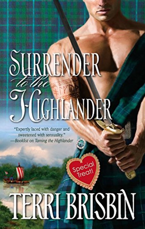 Book cover for "Surrender to the Highlander" by Terri Brisbin