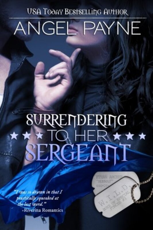 Book cover for "Surrendering to Her Sergeant" by Angel Payne