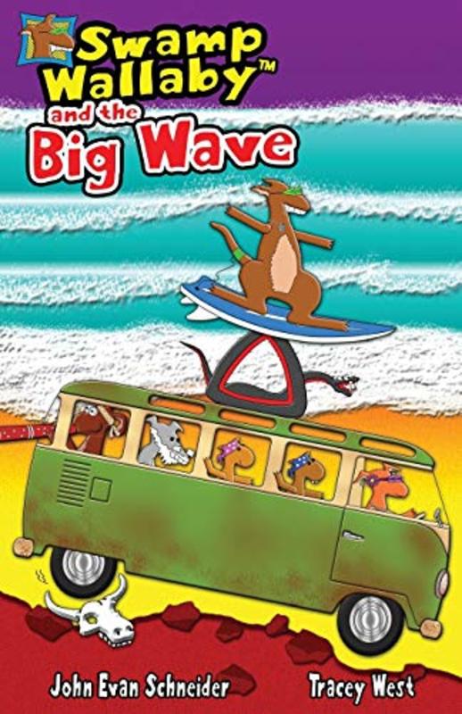 Book cover for "Swamp Wallaby and the Big Wave" by Tracey West