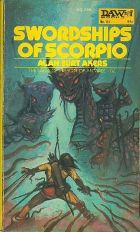 Book cover for "Swordships of Scorpio" by Kenneth Bulmer