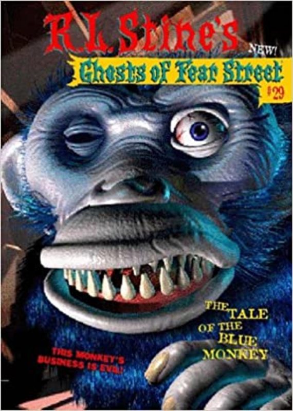 Book cover for "Tale of the Blue Monkey" by R.L. Stine