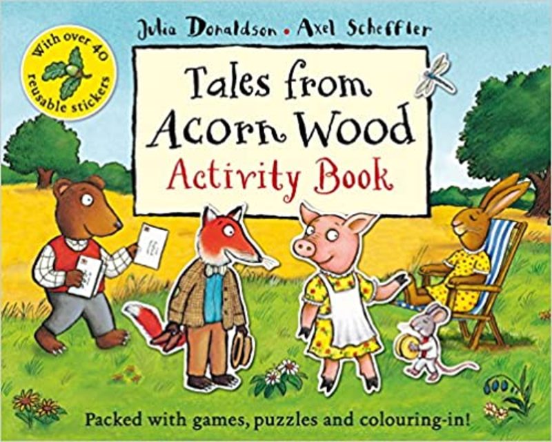 Book cover for "Tales from Acorn Wood Activity Book" by Julia Donaldson