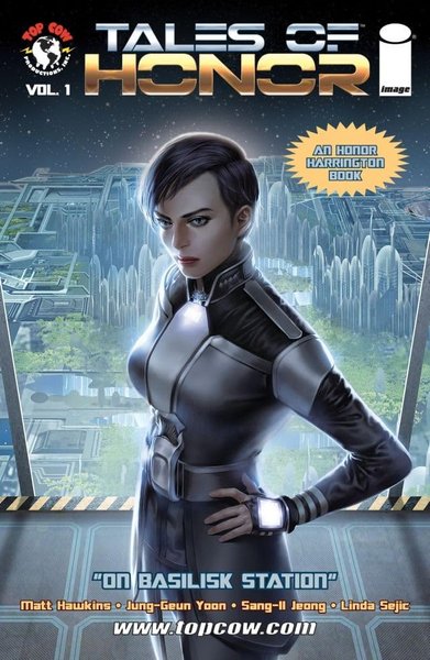 Book cover for "Tales of Honor Volume 1: On Basilisk Station" by David Weber