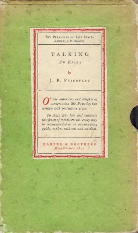 Book cover for "Talking" by JB Priestley