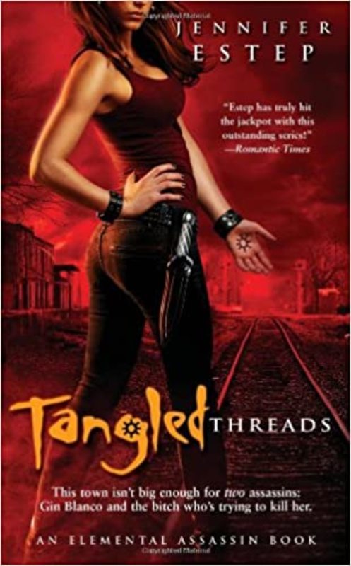 Book cover for "Tangled Threads" by Jennifer Estep