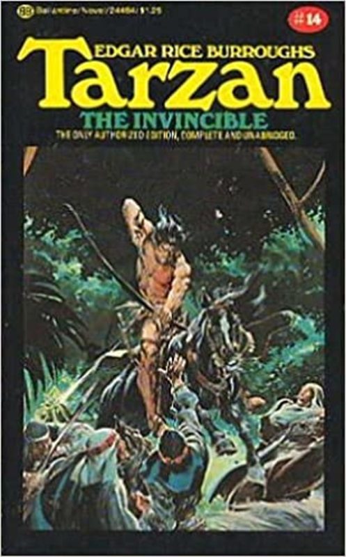 Book cover for "Tarzan the Invincible" by Edgar Rice Burroughs