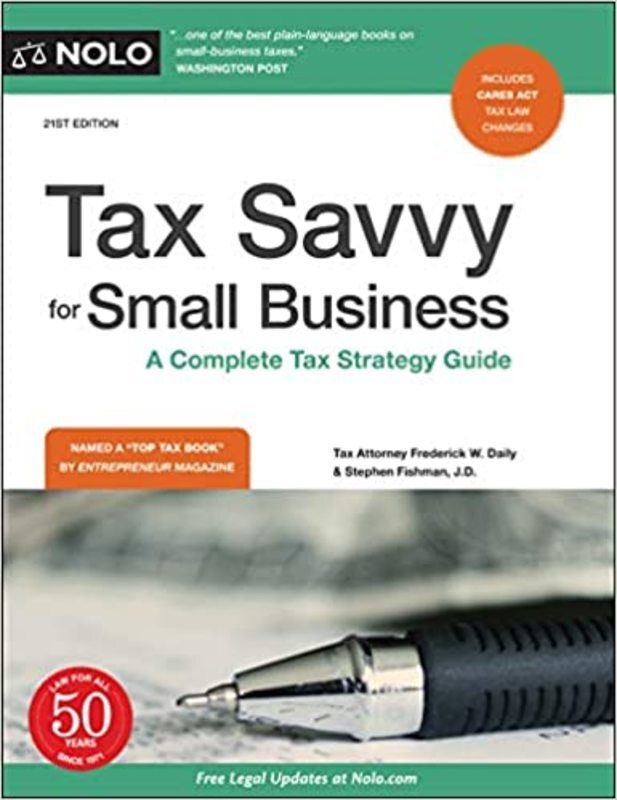 Book cover for "Tax Savvy for Small Business" by Frederick W. Daily