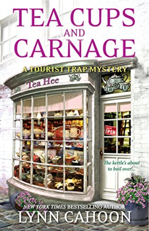 Book cover for "Tea Cups and Carnage" by Lynn Cahoon