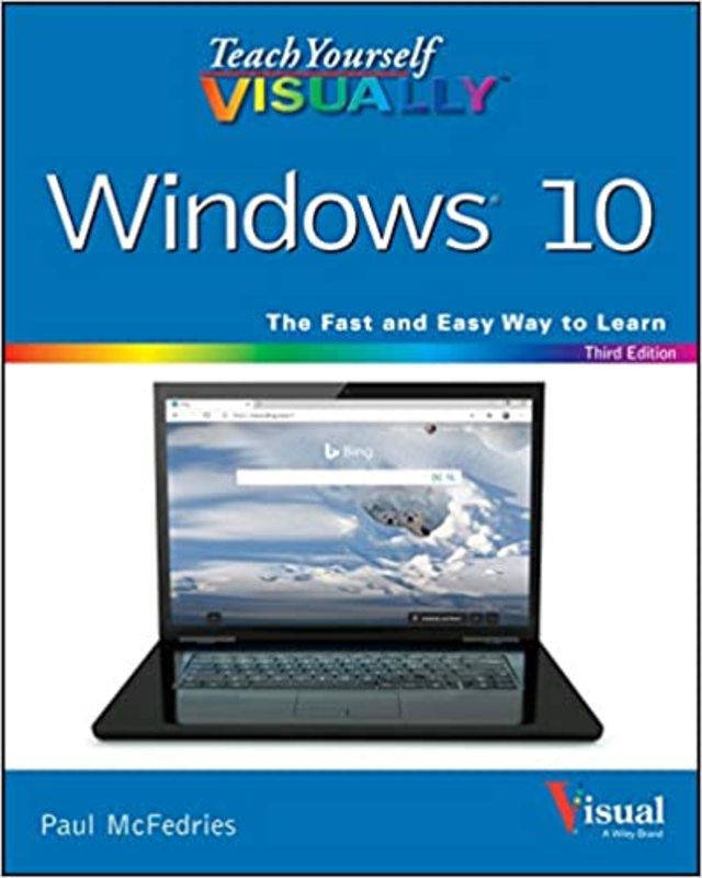 Book cover for "Teach Yourself VISUALLY Windows 10" by Paul McFedries