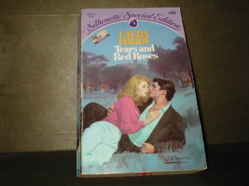 Book cover for "Tears and Red Roses" by Charlotte Lamb