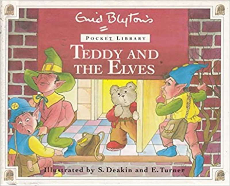Book cover for "Teddy and the Elves" by Enid Blyton