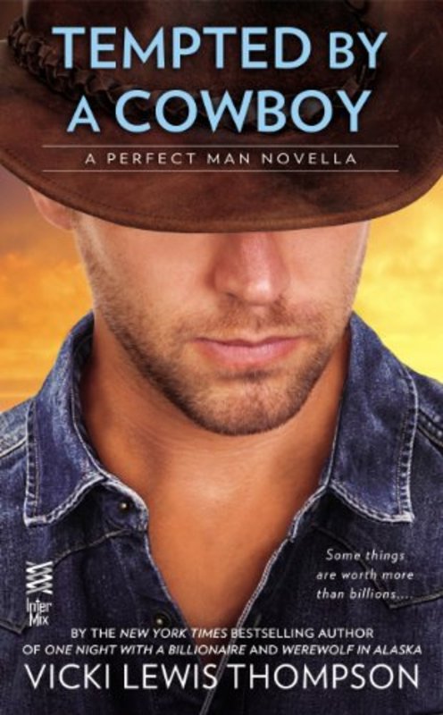Book cover for "Tempted By a Cowboy" by Vicki Lewis Thompson