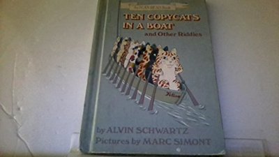 Book cover for "Ten Copycats in a Boat, and Other Riddles" by Alvin Schwartz