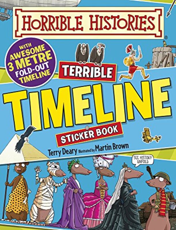 Book cover for "Terrible Timeline" by Terry Deary