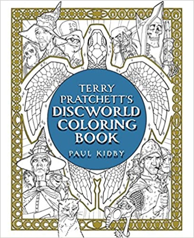 Book cover for "Terry Pratchett's Discworld Colouring Book" by Terry Pratchett