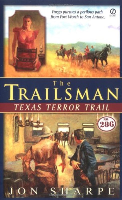 Book cover for "Texas Terror Trail" by Jon Sharpe