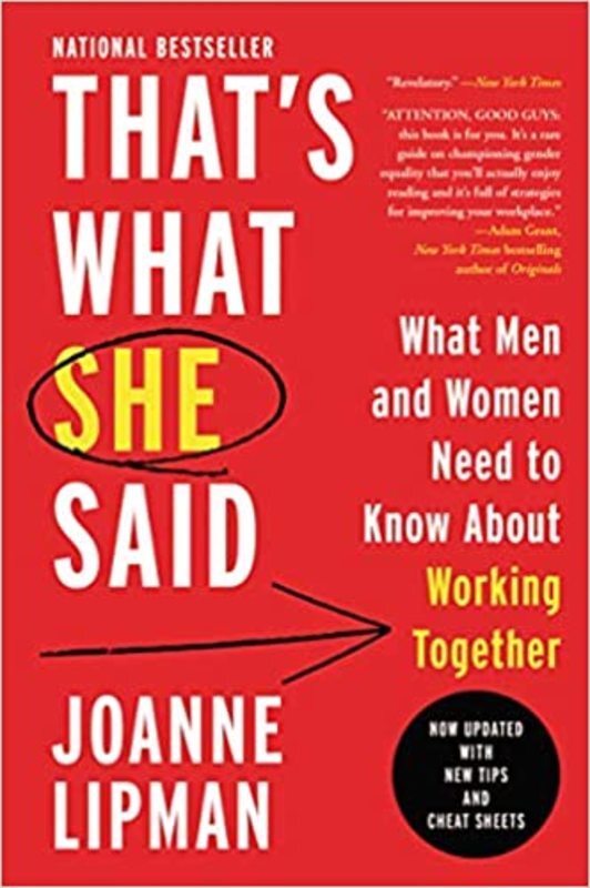 Book cover for "That's What She Said" by Joanne Lipman