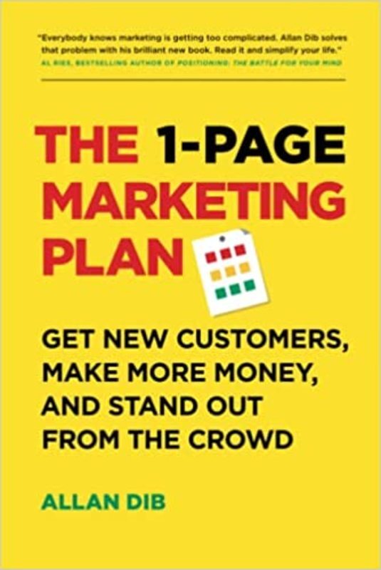 Book cover for "The 1-Page Marketing Plan" by Allan Dib