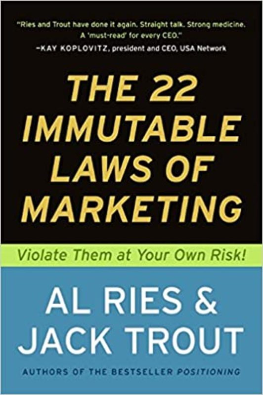Book cover for "The 22 Immutable Laws of Marketing" by Al Ries