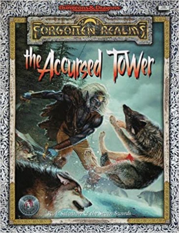 Book cover for "The Accursed Tower" by RA Salvatore