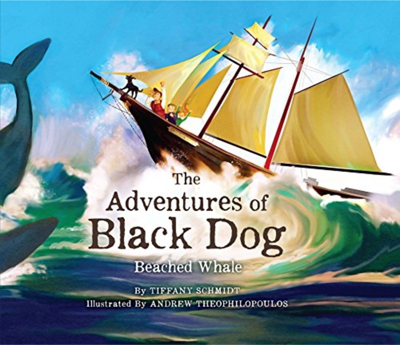 Book cover for "The Adventures of Black Dog: Beached Whale" by Tiffany Schmidt