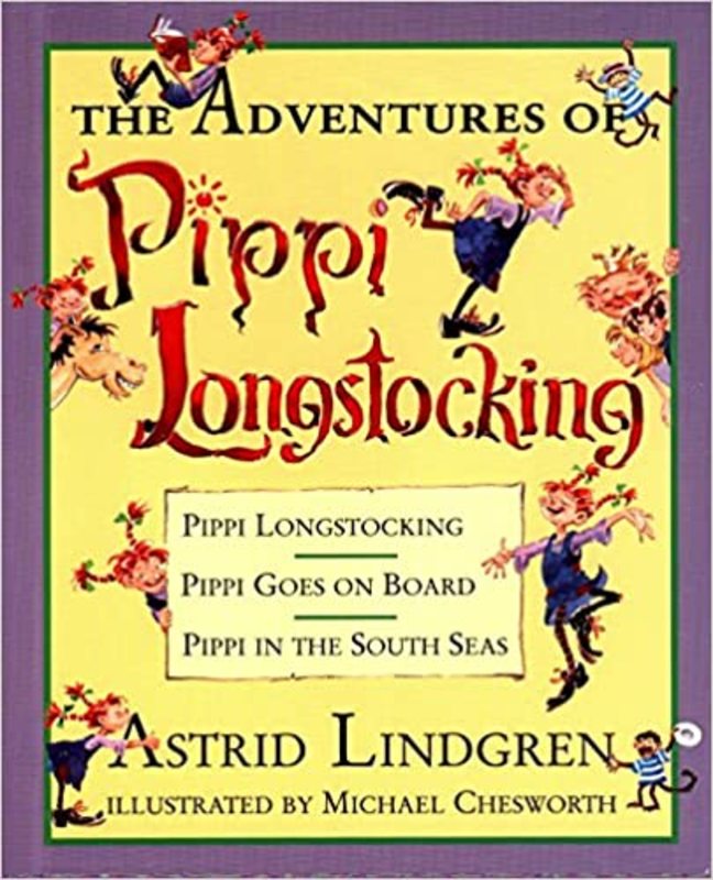 Book cover for "The Adventures of Pippi Longstocking" by Astrid Lindgren