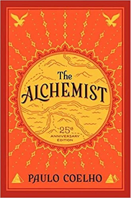 Book cover for "The Alchemist" by Paulo Coelho