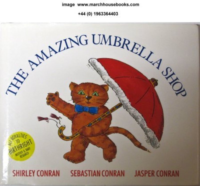 Book cover for "The Amazing Umbrella Shop" by Shirley Conran