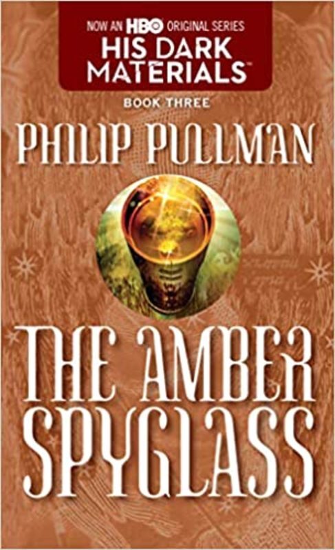 Book cover for "The Amber Spyglass" by Philip Pullman