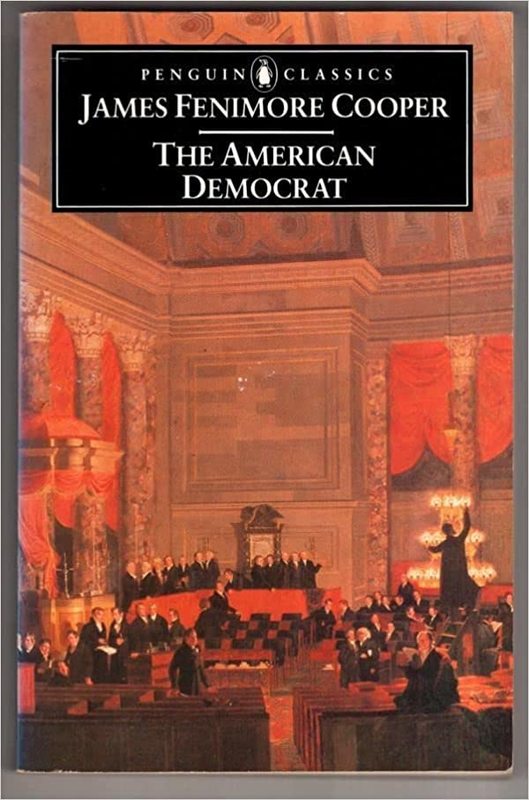 Book cover for "The American Democrat" by James Fenimore Cooper