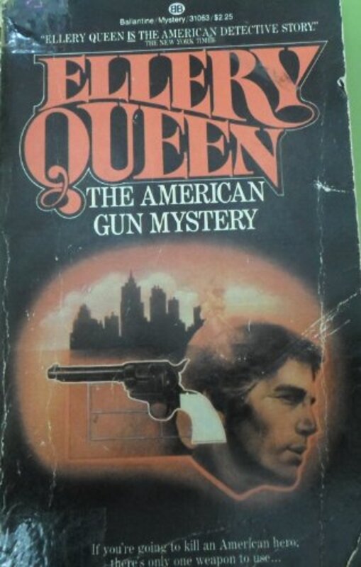 Book cover for "The American Gun Mystery / Death at the Rodeo" by Ellery Queen