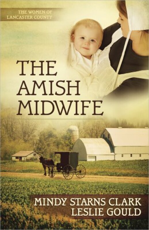 Book cover for "The Amish Midwife" by Mindy Starns Clark